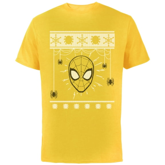Marvel Spider-Man Spidey Sweater Holiday - Short Sleeve Cotton T-Shirt for Adults - Customized-Yellow