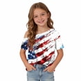 thumbnail image 6 of Odeerbi Toddler Kids Girls 4th of July One Shoulder T-Shirt Short Sleeve Independence Day Graphic Tops, 6 of 9