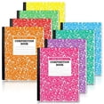 thumbnail image 1 of composition Notebook, 8 Pack 8 Pastel colors Wide Ruled composition Books Bulk by Feela, Marble cover Notepad Lined cute Journal Notebooks for School Supplies Notes Taking Writing, 975 X 75, 1 of 4
