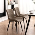 thumbnail image 6 of YOUNIKE Dining Chairs with Metal Legs Wing Backrest Set of 2 Upholstered Dinner Side Chair, Khaki, 6 of 10