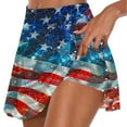 thumbnail image 2 of QATAINLAV Plus Size 4th of July Skort, Women 2024 Summer Fake Two Piece Yoga Shorts American Flag Patriotic Tennis Skirts Flash Sales Today Multicolor L, 2 of 6