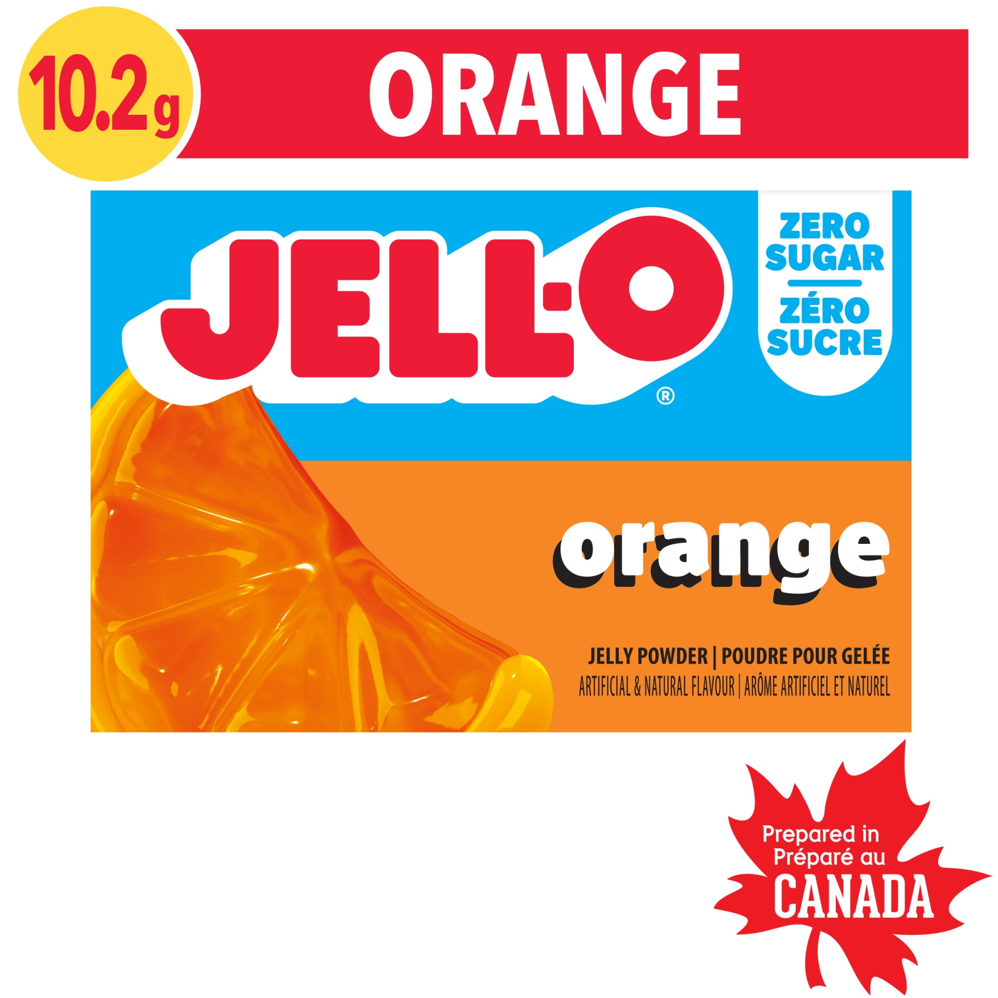 Jell-O Zero Sugar Orange Jelly Powder Mix, 10.2 g Box - Walmart.ca