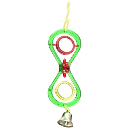 Company Activitoys Hour Glass Mirror Bird Toy, Translucent multi colored hanging toy By JW Pet
