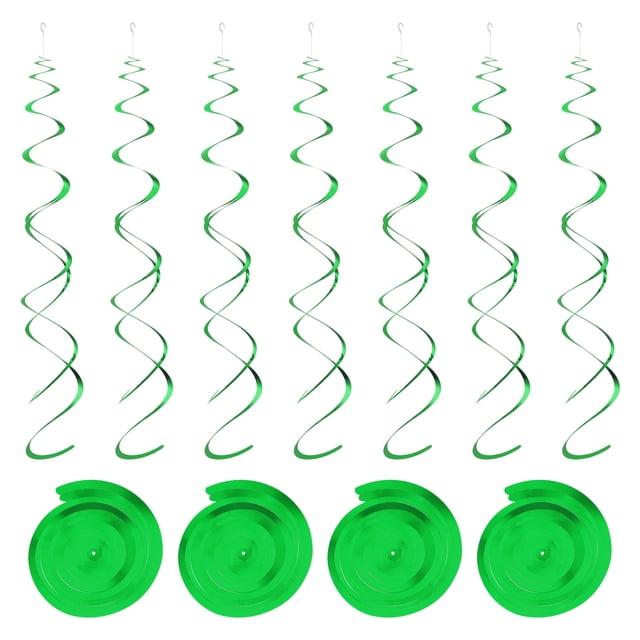 30uds Verde Fiesta Colgante Doble Tira Colgante Decoraciones Plástico Techo Serpentinas Fiesta Unique Bargains