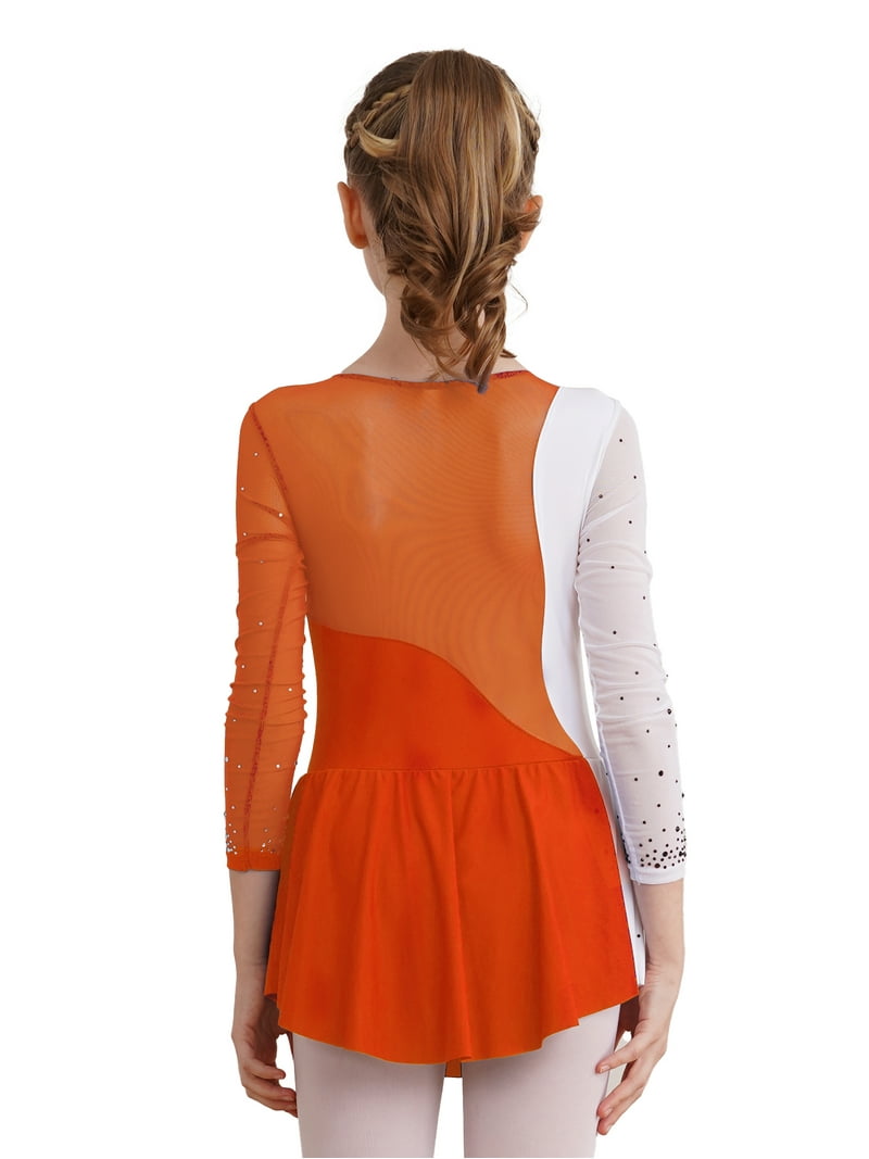 orange figure skating dress Ice Rink Orange Figure Skating Dress Synchronized Figure Skating Dresses  Apparel The Line Up