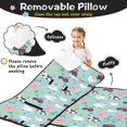 thumbnail image 3 of Tractor and Cows Blue Pattern Teens Toddler Nap Mat with Pillow, Sleeping Mat Bag for Preschool Daycare 59"x22", 3 of 6