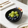 thumbnail image 4 of Decorative Ceramic Fruit Tray High Value Snack Tray for Living Room Tabletops & Dining Tables Cute Fruit Bowl with Built-In Forks, Black, JKODE, 4 of 6