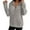 Grey, variant on Womens Sweatshirts Half-Zip Polo Collar Pullover Hoodless Sweatshirt Solid Color Long Sleeve Kangaroo Pocket Pleasure Sportswear