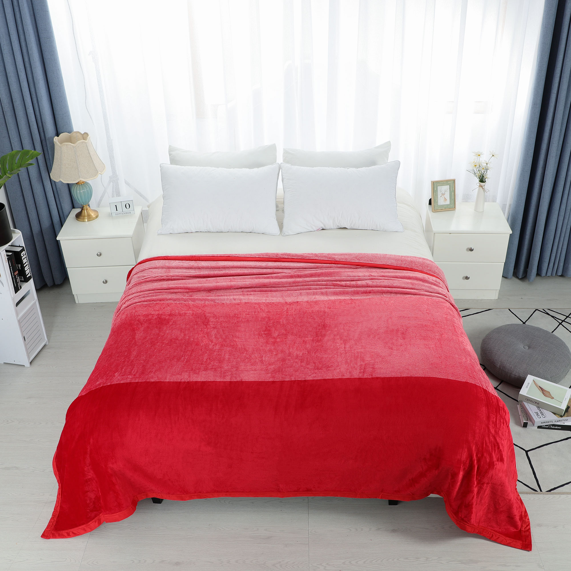 PiccoCasa Super Soft Flannel Fleece Blanket King Size 88"x94", Gradient