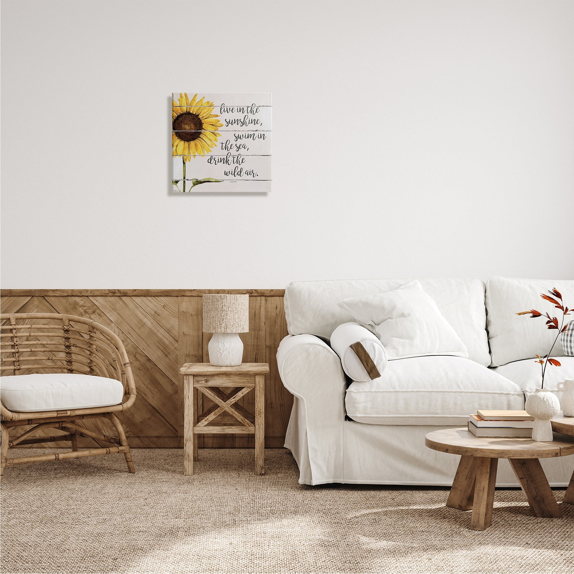 Stupell Industries Live In Sunshine Drink Wild Air Phrase Sunflower, 30 x 30, Design by Stephanie Workman Marrott