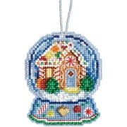 Mill Hill MH16-1932 3.25 x 2.5 in. Counted Cross Stitch Ornament Kit, Gingerbread House Snow Globe