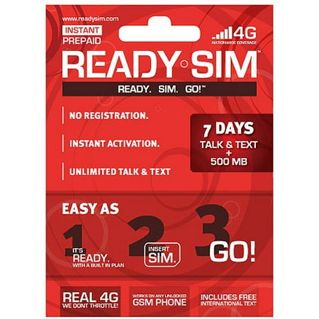 Ready Sim 7 Day Talk, Text & Data Plan
