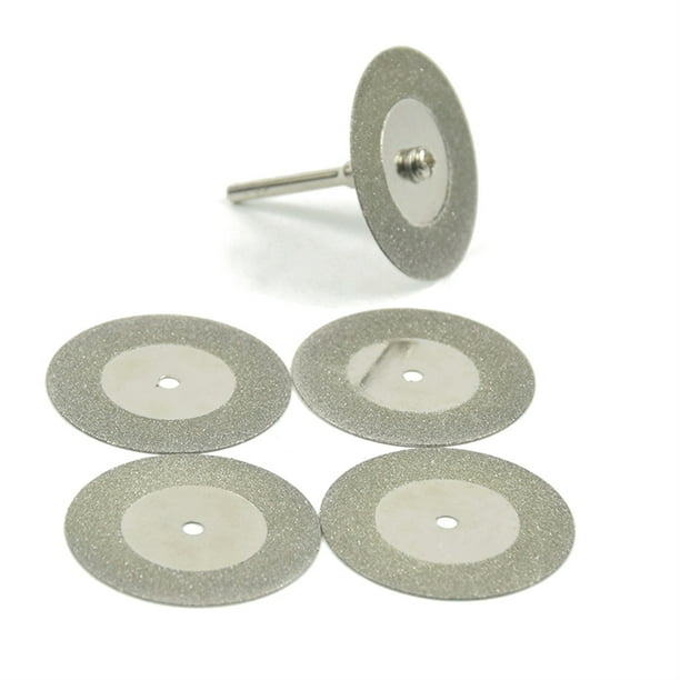 5pcs 16-60mm mini disco de corte de hoja de sierra de diamante con mandril for cortar vidrio de cerámica de aluminio de roca