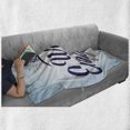 thumbnail image 6 of Engagement Party Soft Flannel Fleece Throw Blanket, We Are Engaged Announcement Words Wedding Ring Celebration, Cozy Plush for Indoor and Outdoor Use, 70" x 90", Sky Blue and Navy Blue, by Ambesonne, 6 of 6