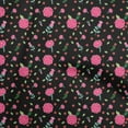 thumbnail image 1 of oneOone Polyester Spandex Black Fabric Asian Retro Floral Sewing Craft Projects Fabric Prints By Yard 56 Inch Wide, 1 of 4