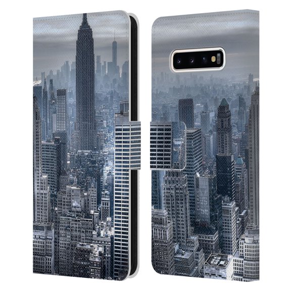 Head Case Designs Officially Licensed Haroulita Places New York 3 Leather Book Wallet Case Cover Compatible with Samsung Galaxy S10 / S10 Plus