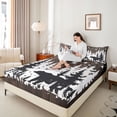 thumbnail image 4 of Homewish Animal Bear 4 Pieces Queen Sheet Sets for Teens Boys Girls,Jungle Wildlife Ultra Soft Flat Sheet,Retro Cabin Queen Fitted Sheet,Luxury Bedroom Decor, 4 of 7