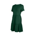 thumbnail image 4 of Penkiiy Women's Summer Casual Short Sleeve T Shirt Dress Tiered Mini Dresses With Pockets M Green, 4 of 6