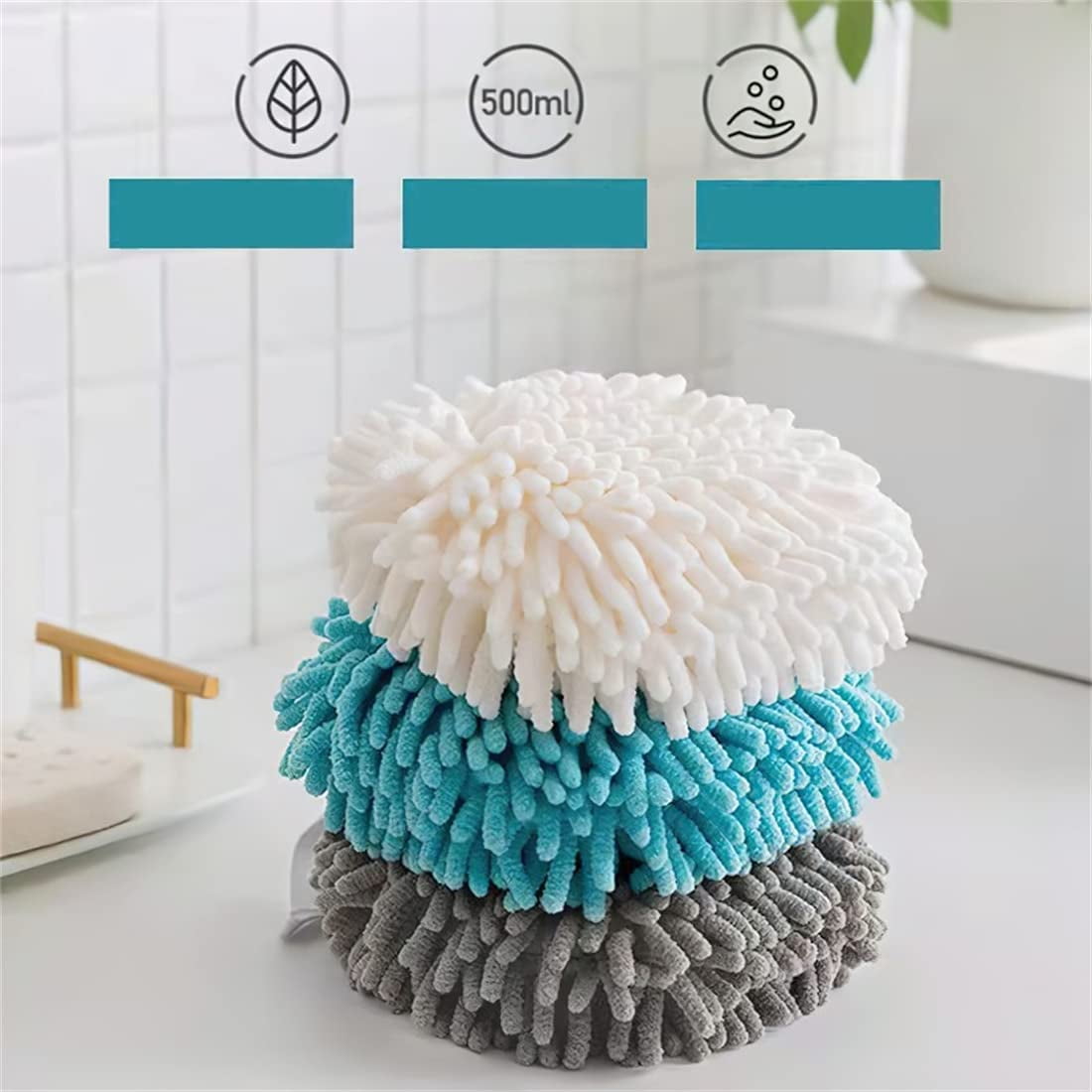 Clearance Chenille Ball Hand Towel Forever Flower