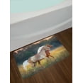 thumbnail image 2 of Farm Animal Bath Mat, Picturesque Palomino and Chestnut Horse Run Fast at Meadow with Wild Flowers, Plush Bathroom Decor Mat with Non Slip Backing, 29.5" X 17.5", Multicolor, by Ambesonne, 2 of 2