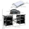 thumbnail image 3 of Outsunny Folding Camping Kitchen Table with Windshield, Aluminum Frame, 3 of 10