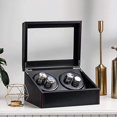 thumbnail image 2 of MONIPA Automatic Rotation Watch Winder 4+6 Carbon Fiber Watch Display Box Case Storage Organizer 2 Motor Black, 2 of 10