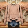 thumbnail image 2 of VISALY Pullover Crewneck Sweatshirt Print Sweatshirt Casual Oversized Sweatshirt Long Sleeve Preppy Sweatshirts Fall Pullover Sweaters Cable Knit Sweaters Dressy Sweaters Basic Sweatshirt Orange M, 2 of 3