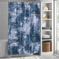 thumbnail image 6 of Navy Blue Ombre Standard Shower Curtain Set, Waterproof Shower Curtains for Bathroom, Gradient Abstract Art Vintage Washable Fabric Cloth Bath Curtain for Bathtub Decoration with Hooks 72x72 Inches, 6 of 9