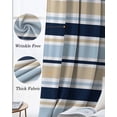 thumbnail image 6 of Navy Blue Khaki Striped Blackout Curtains 90 Inch Length 2 Panels Set for Living Room Bedroom, Farmhouse Stripes Modern Abstract Art Privacy Window Treatment Thermal Black Out Drapes 52"x90", 6 of 8