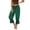 Green, variant on Women Linen Lace Trim Long Bloomers Pants Ruffle Victorian Vintage Pantaloons Summer Beach Travel Vacation Pants