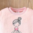 thumbnail image 4 of Futezty Kids Toddler Girls Clothes Figure Graphic Drop Shoulder Sweatshirt Top Pullover Pants Fall Winter Outfit Set 18M-6T, 4 of 7