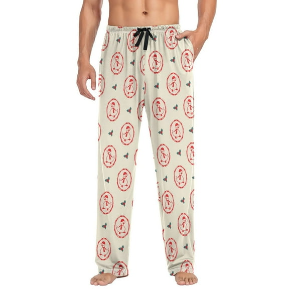 joogoo Men's Pajama Pants Christmas Gooses-1 Soft Long Sleep Lounge Pjs Bottoms L