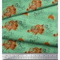 thumbnail image 3 of Soimoi Green Modal Satin Fabric Text & Europe Map Travel Fabric Prints By Yard 42 Inch Wide, 3 of 5