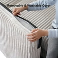 thumbnail image 6 of 101” Detachable Mattress Sleeper Sofa with Pull-Out Mattress - L-Shaped Design, Adjustable Backrest + Reversible Storage Chaise, USB Ports/Cup Holders, Quick Assembly, Soft Beige Corduroy, 6 of 9