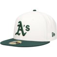 thumbnail image 3 of Men's New Era White/Green Athletics Major Sidepatch 59FIFTY Fitted Hat, 3 of 6