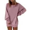 thumbnail image 1 of Timegard Sweatshirts for Women Crew Neck Long Sleeve Pullover Fall Winter Loose Comfy Top Solid Color, 1 of 6