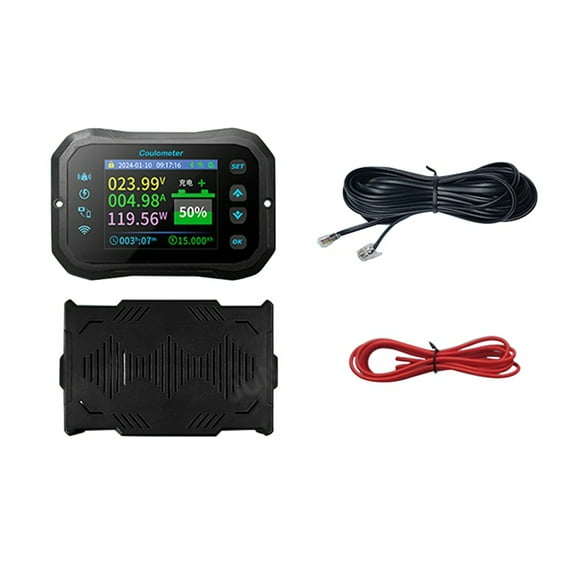 WiFi Coulomb Meter- Power Volt-Ammeter for Lithium & Lead Acid Batteries, RV Battery Capacity Indicator & Monitor KM160F