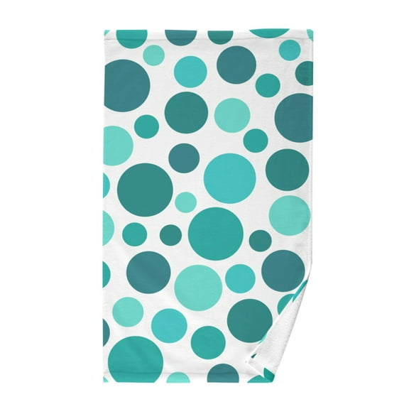 Green Polka Dots Cotton Face Towels Soft Hand Towel Absorbent Bathroom Towel for Kitchen Hotel Decoration