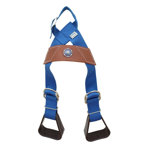 Horse Western Blue Nylon Adjustable Saddle Youth Rider Kids Buddy Stirrups 5158CO138