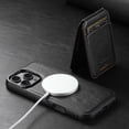 thumbnail image 3 of Dteck 2 in 1 Detachable Magnetic Wallet Compatible with iPhone 16 Pro Max Case with Card Holder Faux Leather Men Women Kickstand Compatible with MagSafe Accessories, Black, 3 of 9