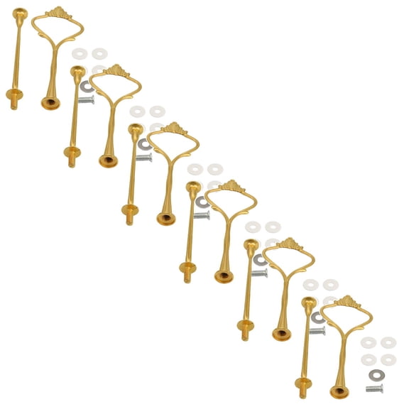 6 Set Cake Stand Hardware Kit,2 Tier Cake Tray Stand Hardware Fittings for Cake Stand,Cake Stand Fittings Hardware Holder for Party,Fruit Plate Handle,Dessert Cupcake Dish Trays Serving Stand,Gold