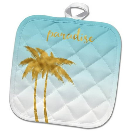 

3dRose Image of Ombre Palm Trees Tropical Paradise Pot Holder