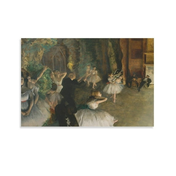 The Rehearsal of The Ballet Onstage by Edgar Degas Poster Art Poster Canvas Painting Decor Wall Print Photo Home Modern Decorative Posters Framed/Unframed