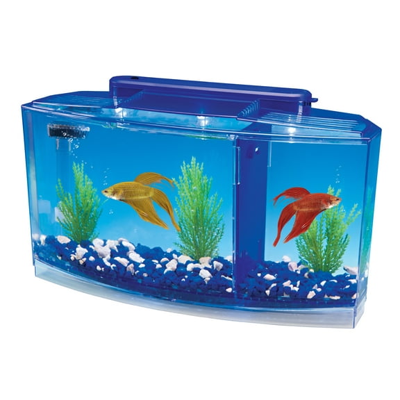 PENN-PLAX Deluxe Triple Betta Bow Tank Kit – 0.7 Gallon in Blue