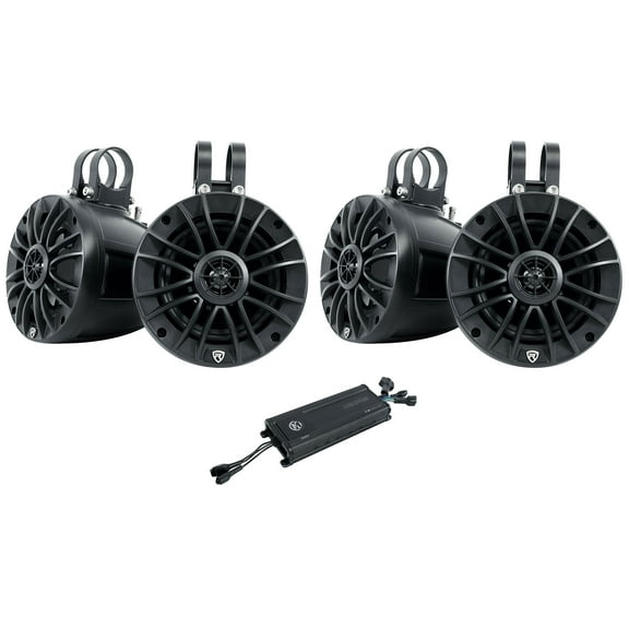 Memphis Audio MX600.6 600w 6 Channel UTV ATV Amplifier (4) 5.25" Tower Speakers