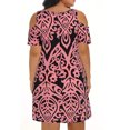 thumbnail image 4 of Vestido suelto hasta la rodilla con cuello redondo y estampado floral a la moda para mujer Pompotops ghjkhdj10182, 4 of 9