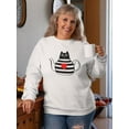 thumbnail image 2 of Black Cat In Teapot! Sweatshirt Women -Image by Shutterstock, Female 3X-Large, 2 of 4