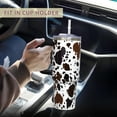 thumbnail image 5 of 40oz Cow Print Tumbler With Handle,High Cow Tumbler with Lid and Straw,Brown High Cow Print Stainless Steel Travel Mug Iced Coffee Cup-High Cow Gifts for Women, 5 of 7