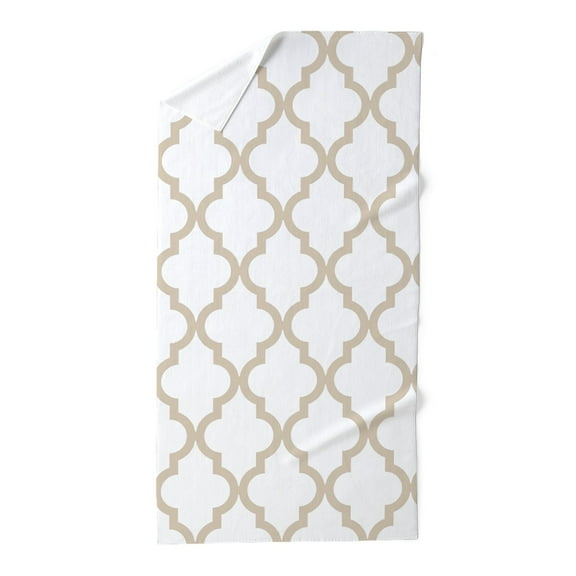 CafePress - Brown, Beige: Quatrefoil Moroccan Patt - Large Beach Towel, Soft 30"x60" Towel with Unique Design