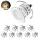 thumbnail image 1 of Warm White 3000k 10 Pack Outdoor Recessed 32mm 0.6w DC12v IP67 Waterproof LED Spotlight, 1 of 5
